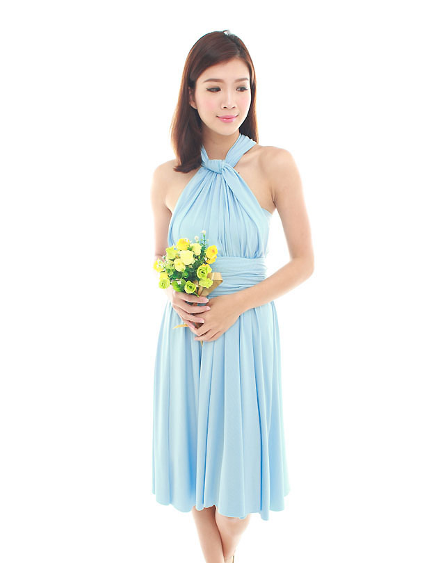 Cherie Convertible Classic Dress in Pastel Blue